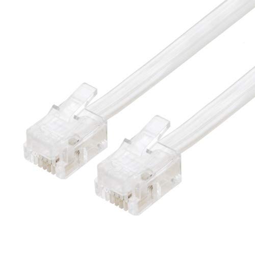 ミヨシ MCO 電話機コード モジュラーケーブル 6極4芯 6極2芯 RJ11 5m クリア DC-405/SK