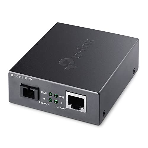 Convertisseur de média fibre vers Ethernet TP-Link TL-FC111PB-20 10/100 Mbps avec injecteur PoE intégré