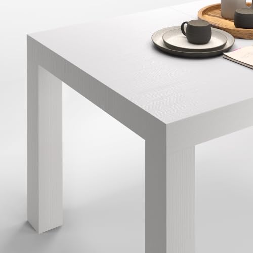 Miniatura 8 de Mobili Fiver, Mesa De Cocina Extensible First, Color Fresno Blanco, Made In Italy