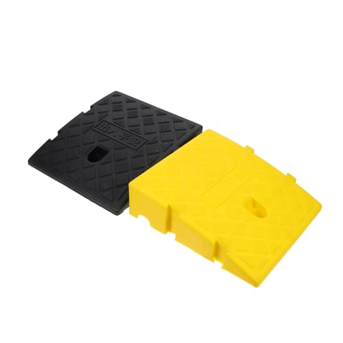 HEALLILY 2 piezas Almohadilla de rampa para bordillo, rampa de pendiente durable para scooters, coches y sillas de ruedas, diseño antideslizante, goma resistente para uso exterior seguro miniatura 1