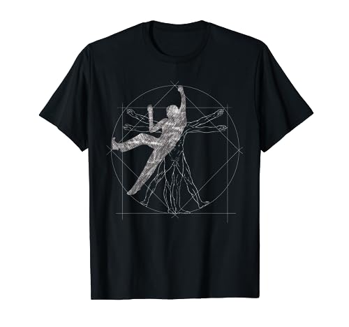 uomo vitruviano arrampicata alpinism regalo l'arrampicata Maglietta