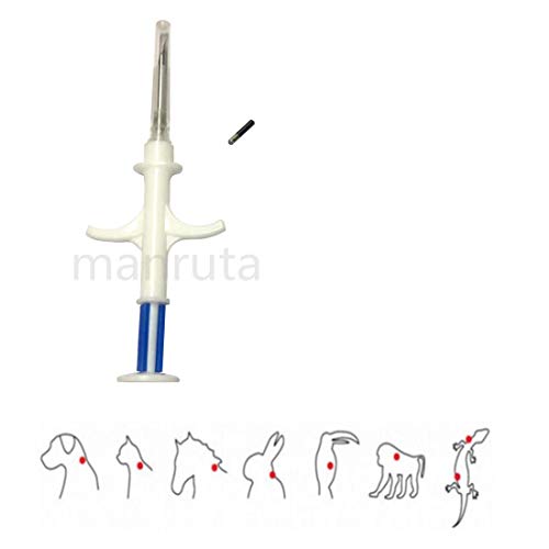Manruta Pacote com 5 etiquetas de identificação de microchip RFID para cães e gatos ISO 11784/5 e FD