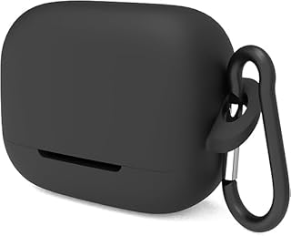 غطاء حماية من السيليكون متوافق مع سماعات اذن ساوند كور من انكر K20i اللاسلكية، غطاء حماية لسماعات الاذن مع خطاف سلسلة مفاتيح، منفذ شحن يمكن الوصول اليه (اسود)