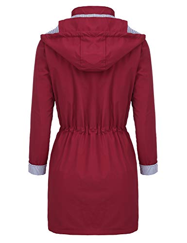 FISOUL Windbreaker Raincoats Waterproof Lightweight Rain Jacket Outdoor Hooded Women's Trench Coats S-XXL