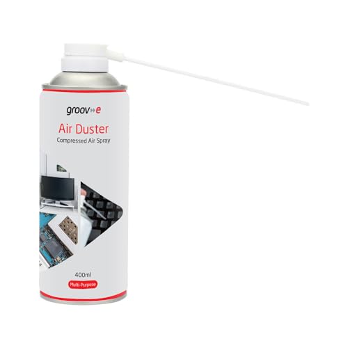Groov-e Air Duster Can - Compressed Air Cleaner for PC Canned Air Spray Can Dust Cleaner for Keyboards and Electronics - Extension Straw 400ml