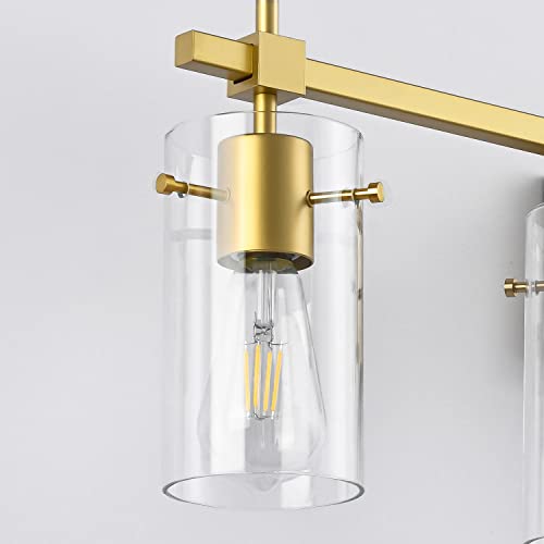 Image of SOLFART Gold Bathroom Light Fixtures 2 Light Wall Light Fixtures Bathroom Vanity Light Over Mirror Vintage Light