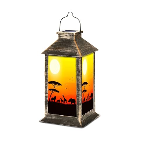 Solar Lantern with African Wildlife Scene