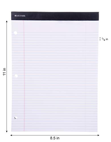 Mintra Office Legal Pads - ((DOUBLE PAD 2PK, WHITE, 8.5in x 11in, NARROW RULED)) - 100 Sheets per Notepad, Micro perforated Writing Pad, Notebook Paper for School, College, Office, Professional