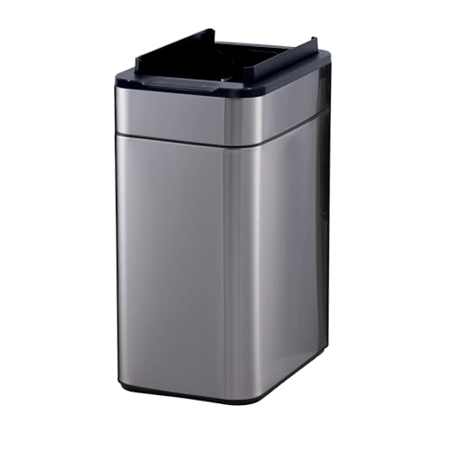 SVITA SE50L Sensormülleimer Abfalleimer Kücheneimer Automatik Mülleimer rechteckig mit Bewegungssensor Edelstahl 50l freistehend automatisch Silber