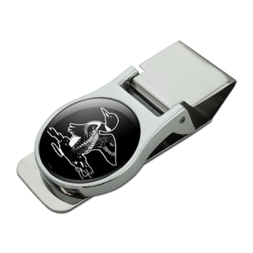 GRAPHICS & MORE Loon Illustration Satin Chrome Plated Metal Money Clip