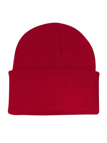 Century Star Kid'S Winter Warm Knit Hats Slouchy Baggy Beanie Hat Skull Cap For Boys Girls 1 Pack Red One Size cover