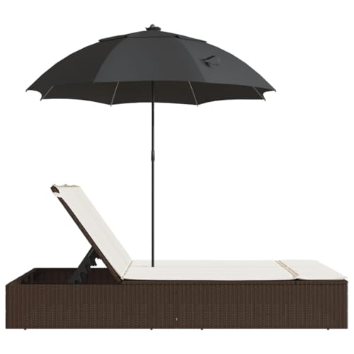 Chaise longue double rotin synthétique réglable extérieur résistant