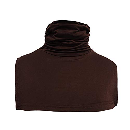 Joyci Chic Solid Color MockTurtleneck Collar Cotton Winter Dickey (Coffee)