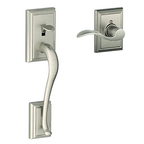 Schlage 163604 Addison Lower Half Front Entry Handleset with Accent Lever, Satin Nickel by SCHLAGE - Used condition - CA$26.06