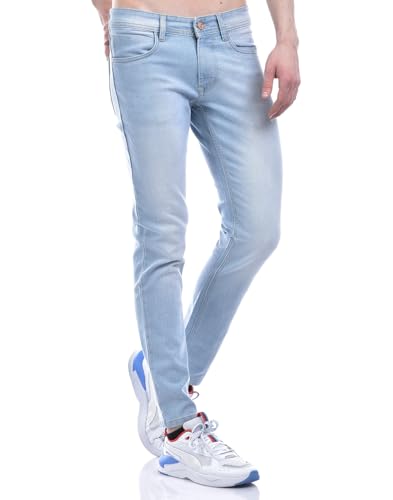 Image of Numero Uno Men's Grey Low Rise Skinny Fit Sustainable Jeans