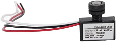 Dusk to Dawn Light Sensor, 120V AC Hardwired Photocell Sensor Control, Outdoor Post Eye Photoelectric Switch Automatic On Off for LED Incandescent Lighting Fixtures