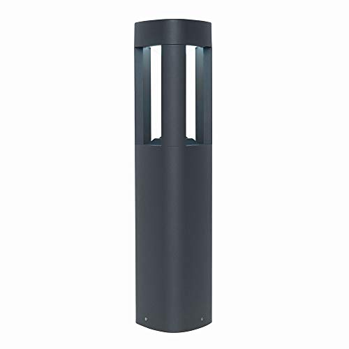 National Lighting Tribeca Modern Dark Grey Finish IP54 Rated Outdoor Garden Driveway LED Weatherproof Pedestal Post Light 500mm