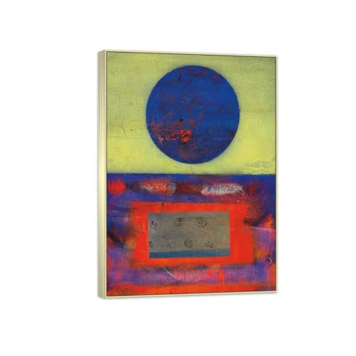 MUHJDYC Max Ernst Famosa Impresión Imagen en Lienzo-Abstracto Cuadros Decoracion Salon-Marco Plateado Pintura Dormitorio Hogar(No.4) 30x40cm-12x16in