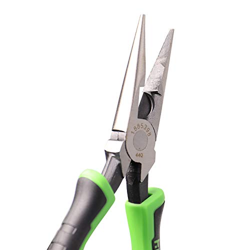 Hilmor 8" Long Nose Pliers With Rubber Handle Grip, Black & Green, Lnp8 1885398 #TOP2