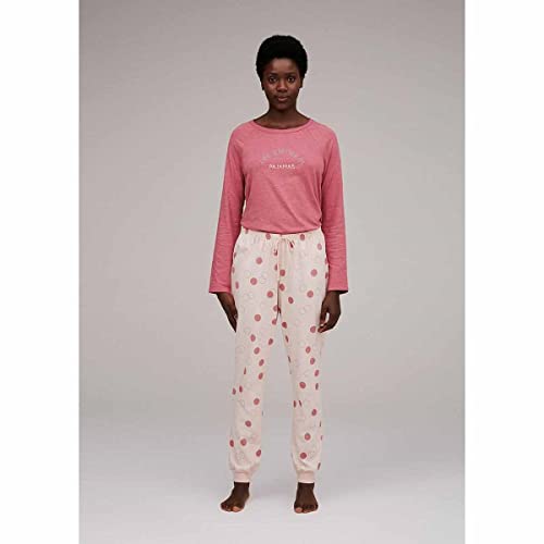 Pijama Longo Feminino Estampado - Rosa M