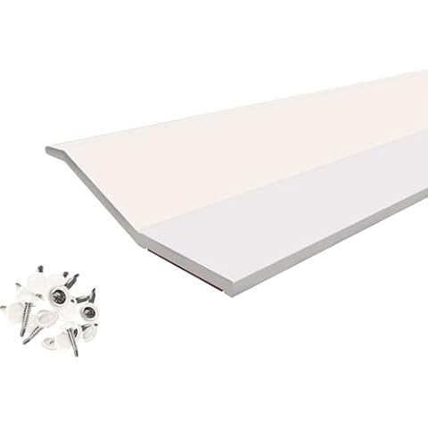 Greymond Garage Door Seal Top and Sides Seal Strip，36 FT Rubber Garage Door Weather Stripping Replacement Soft and Hard Composite, Weatherproofing Universal Sealing Professional，Warm White Cover