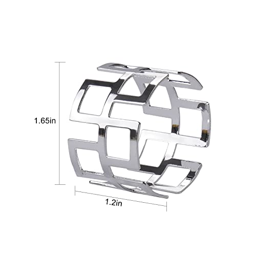 Loghog Alloy Silver Napkin Rings Set Of 12, Delicate Napkin Holder Ring Buckles Ideal Table Setting Decor For Wedding, Parties, Holiday (Elegant Silver) #TOP7