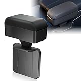 WODHMIEY Universal Car Armrest Box,PU Leather Armrest Extender, Height Adjustable Car Central Storage Organizer Box Black,Liftable Armrest Storage Organizer Box Black