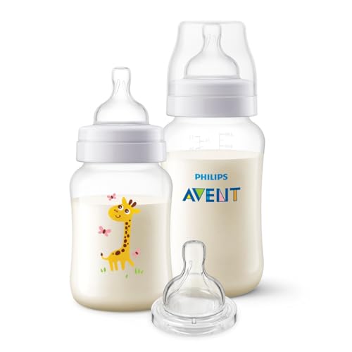 Kit Mamadeiras Anti-Colic Girafa Philips Avent 260ml, 330ml e Bic...