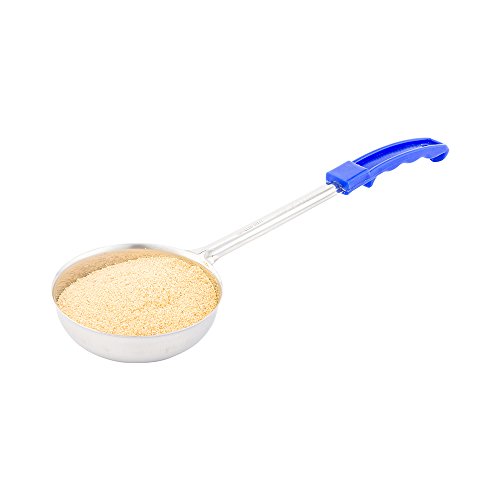 Restaurantware RWT0140 Met Lux Solid Spoodle 8 Ounces Blue Handle 1 Count Box, Stainless Steel, 8 Oz