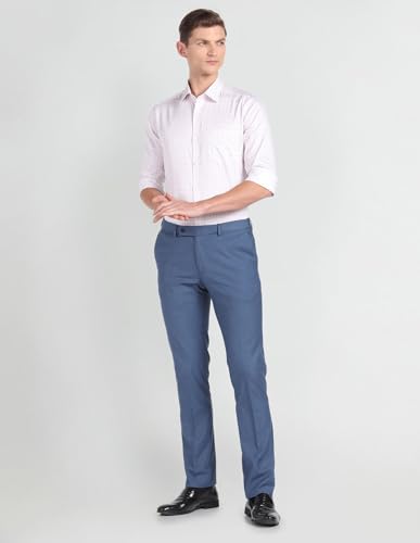 Image of Arrow Men Slim fit Cotton Checked Long Sleeves Cutaway Collar Shirt