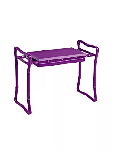 Gardeners Supply Company Garden Kneeler & Portable Stool | Extra Wide & Soft Cushion for Outdoor Flower Bed & Raised Bed Gardening | Gardening Gifts for Grandparents & Seniors - Purple