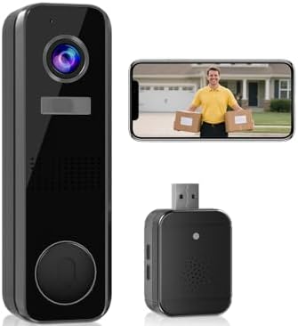 Video Doorbell Camera Wireless with Ringer Chime, 2K HD Door Bell...