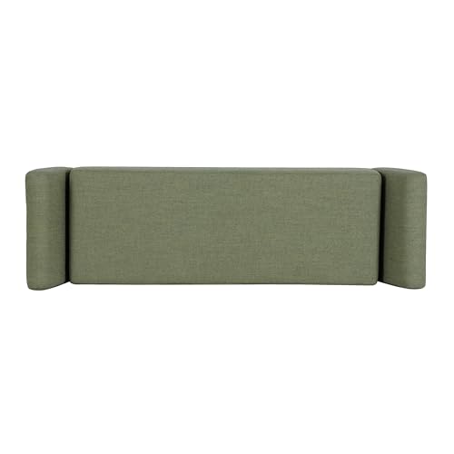 Image of HomePop 60 inch Modern Storage Bench with Wood Legs - Olive Green Woven