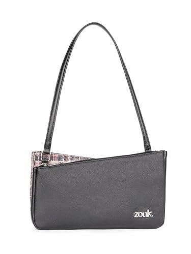 Image of ZOUK Kiya Small Shoulder Bag for Women - Dual-Sided Shoulder Bag with Criss-Cross Design| Handcrafted Purse with Dual Zipper Compartments & Water-Resistant Lining |