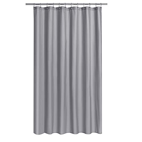 Image of N&Y HOME Fabric Shower Curtain or Liner Extra Long 72 x 84 Inches - Hotel Quality, Machine Washable - Gray, 72x84