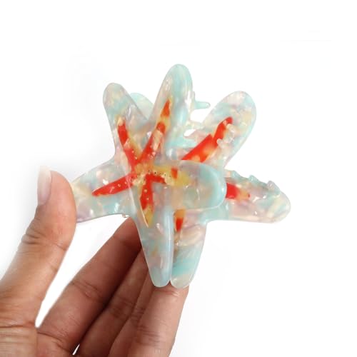 Starfish Claw Clip,Pure Manual Craftsmanship for Splicing Acetate Hair Clips for Women Personalized Ocean Animal Acetate Hair Claw