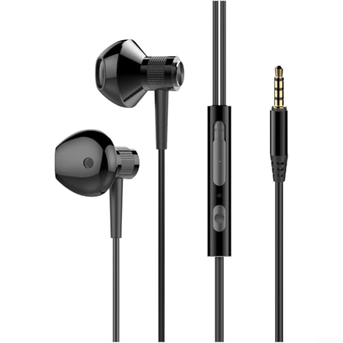 Auriculares para juegos con cable tipo C con sonido HiFi, micrófono de reducción de ruido, cómodo diseño semiintraural, control multibotón, conector de 3.5 mm y conector USB-C, (B)