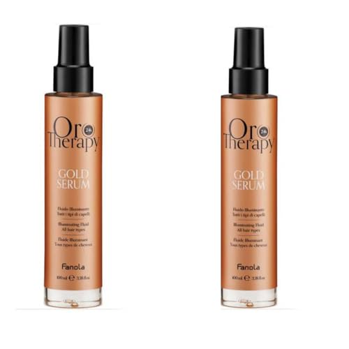 2X Fluido Iluminador Oro Puro 100ml con Aceite de Argán - Fanola Oro Therapy 24k