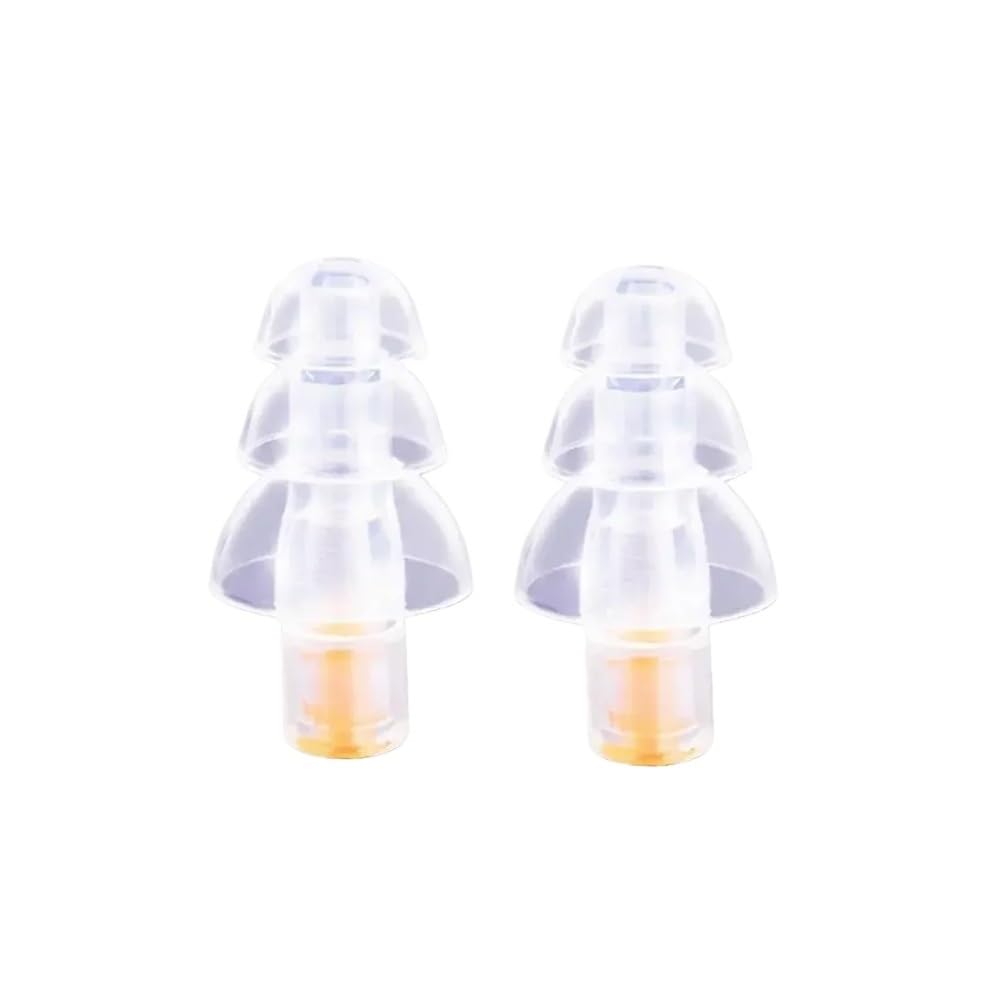 2 pares de tapones de silicona con filtro para músico, reducción de ruido, protección auditiva, reutilizable, cuidado del sueño (naranja)