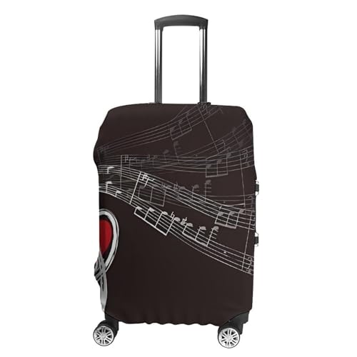 Treble Love And Music Printed Luggage Cover Protector, Fits 18-32 Inch Luggage