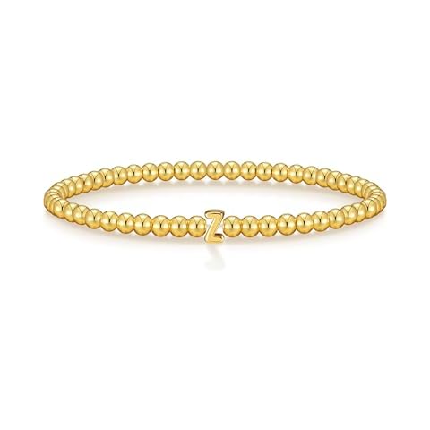 Wowshow Initial Gold Beaded Bracelet Cover