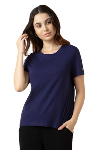 Image of Van Heusen Women's Cotton Relaxed Fit Lounge T Shirt - Relax Fit, Round Neck, Short Sleeves