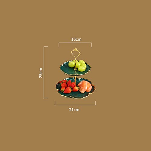 Bandeja de cerámica de 2 niveles con soporte estable para dulces y frutos secos 2