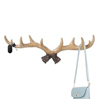 Shurzzesj Antler Wall Hooks, Coat Hook, Antler Motif, Antlers Wall Coat Rack, Multi-Purpose Hooks and Wall Decoration, Vintage Wall Hooks, Towel Hooks for Bedroom, Wardrobe