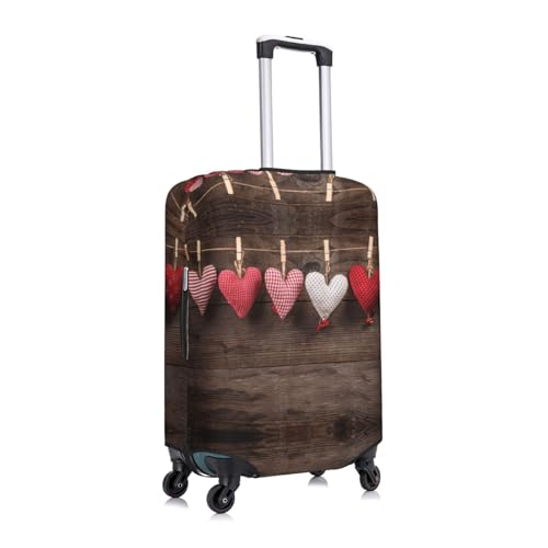Valentine'S Hearts Print Luggage Suitcase Cover Protector Luggage Washable Covers With Concealed Zipper3