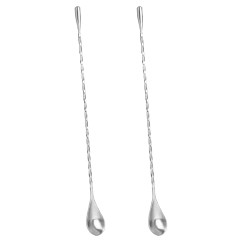 2 Pack Bar Spoon Cocktail Mixing Spoon – 12'' Long Stainless Stee...