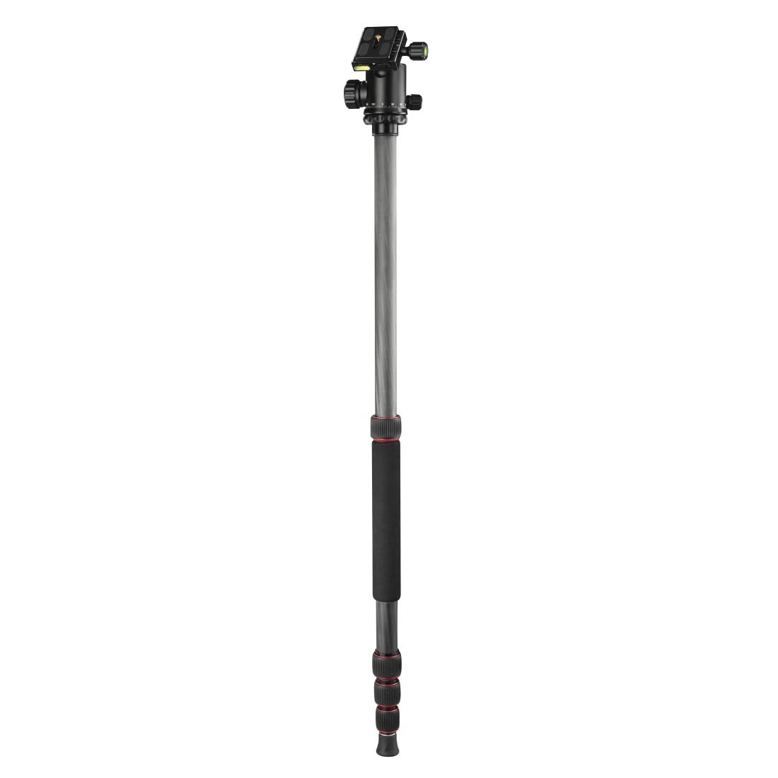 Hama Trépied Appareil Photo 2 en 1 Ramble II Duo (Plaque de Montage Rapide pour Portable, Ultraléger en Carbone, Macrophoto, Monopod ou Tripode, Max. 160 cm, tête sphérique rotative, Sac) Noir