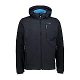 CMP Herren 3a01787n_l839_56 Softshelljacke mit Kapuze mit Reißverschluss, blau