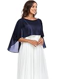 Pukguro Sheer Shawls and Wraps for Evening Dresses Chiffon Capes for Women Soft Wedding Cover Up Nav