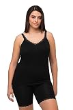 Morbida viscosa di bambù Ulla Popken Maglietta intima da donna, taglie forti, in pizzo, bambù, delicato sulla pelle, 806093, Nero , 64 IT/66 IT